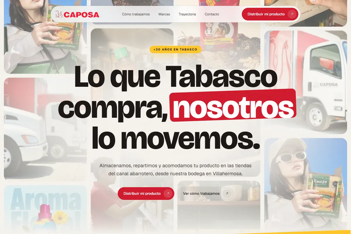 Portada de la propuesta de sitio web para CAPOSA (Propuesta 3 · Anaquel)